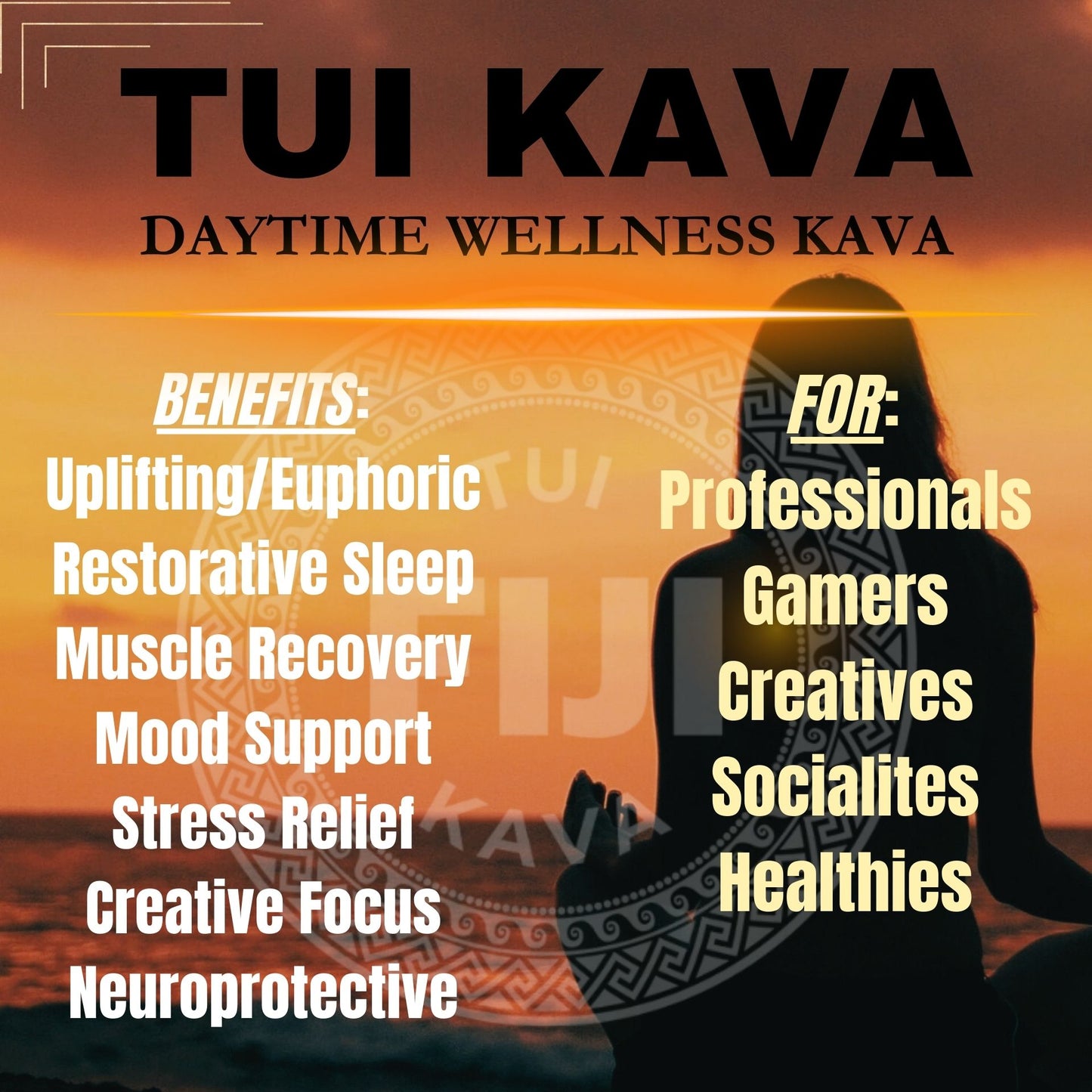 TUI KAVA TRADITIONAL POUNDED WELLNESS KAVA - 500g (1lb 2oz) Medium Grind - Sharing Size