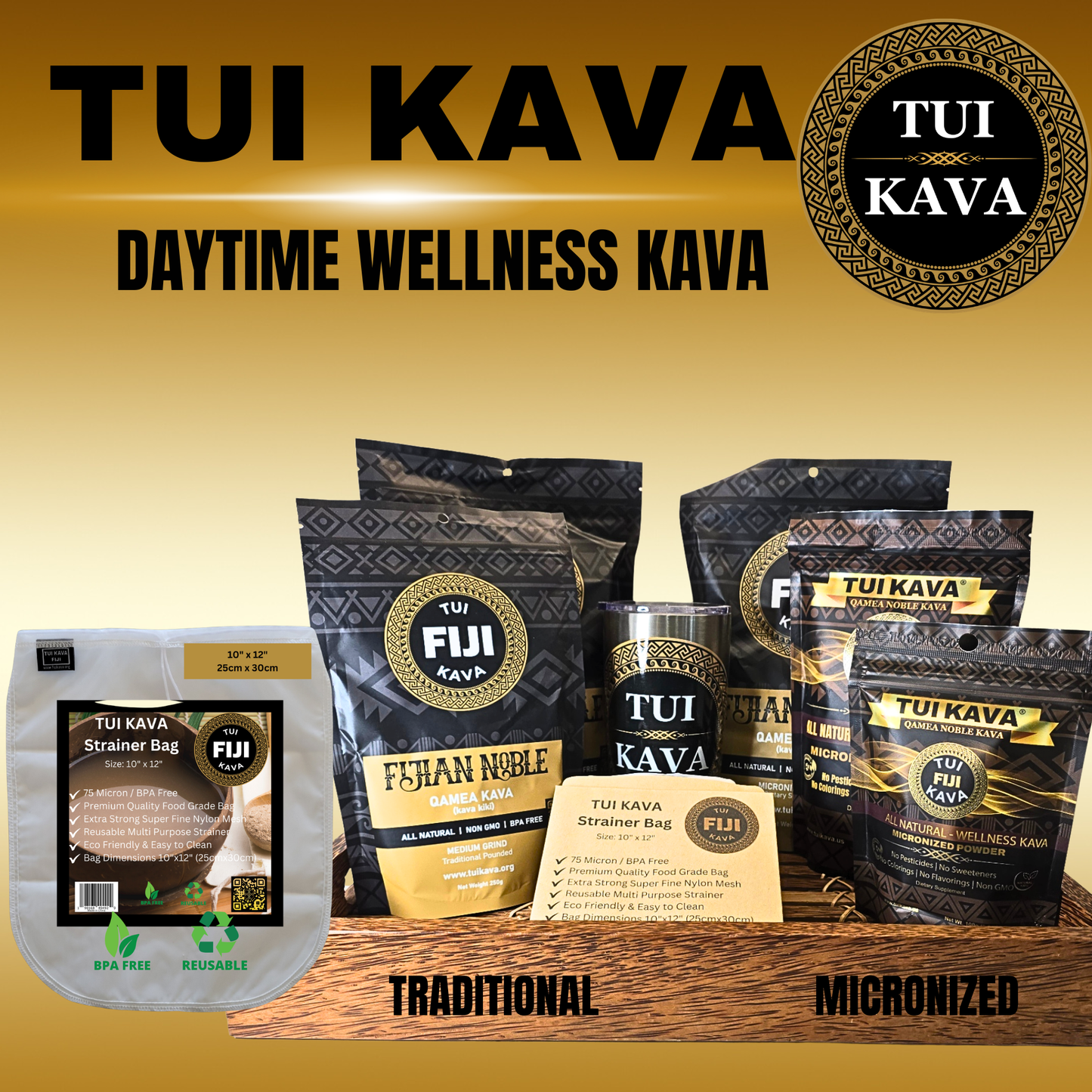 TUI KAVA MICRONIZED WELLNESS KAVA - 100g (3.5 oz) - Travel Size