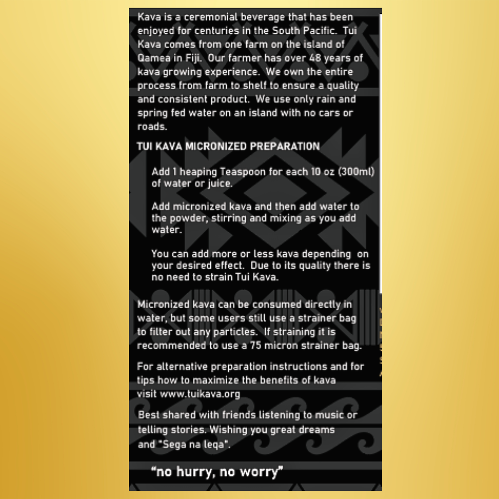 TUI KAVA MICRONIZED WELLNESS KAVA - 500g (1.1 lbs) - Sharing Size