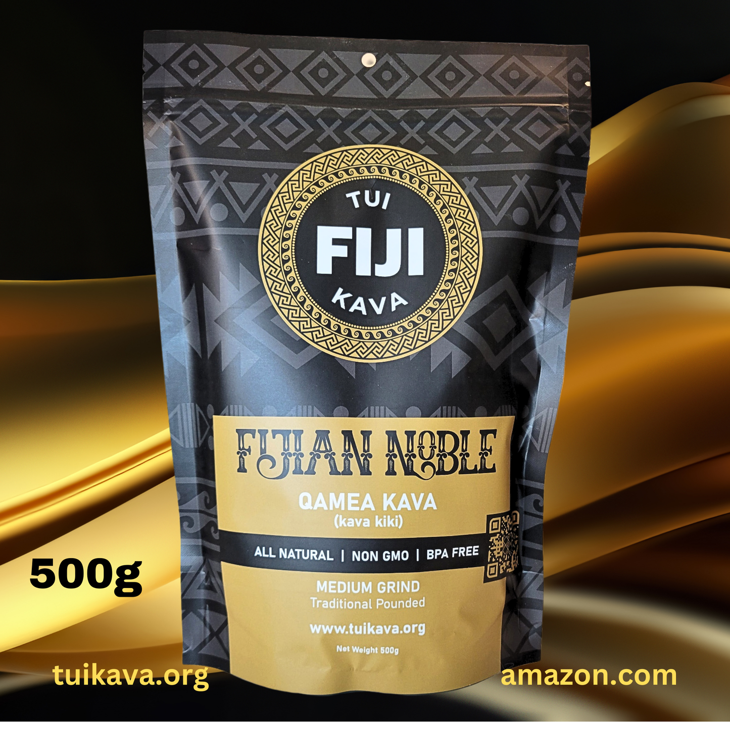 TUI KAVA TRADITIONAL POUNDED WELLNESS KAVA - 500g (1lb 2oz) Medium Grind - Sharing Size