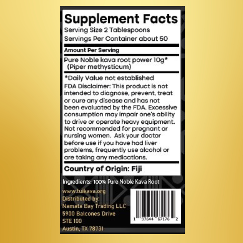 TUI KAVA TRADITIONAL POUNDED WELLNESS KAVA - 500g (1lb 2oz) Medium Grind - Sharing Size