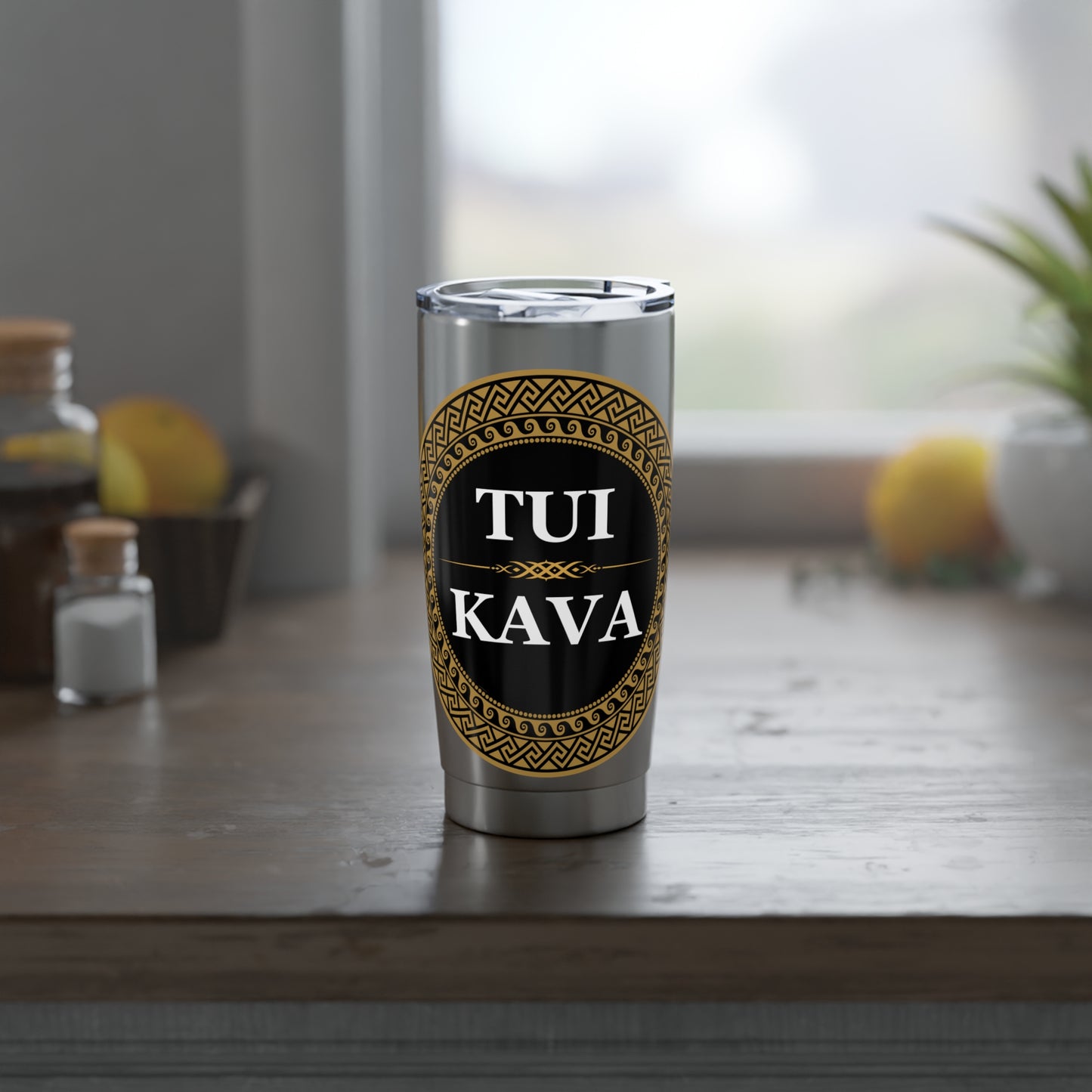 Tumbler with TUI KAVA Design – 20oz Travel Mug for Adventure Seekers