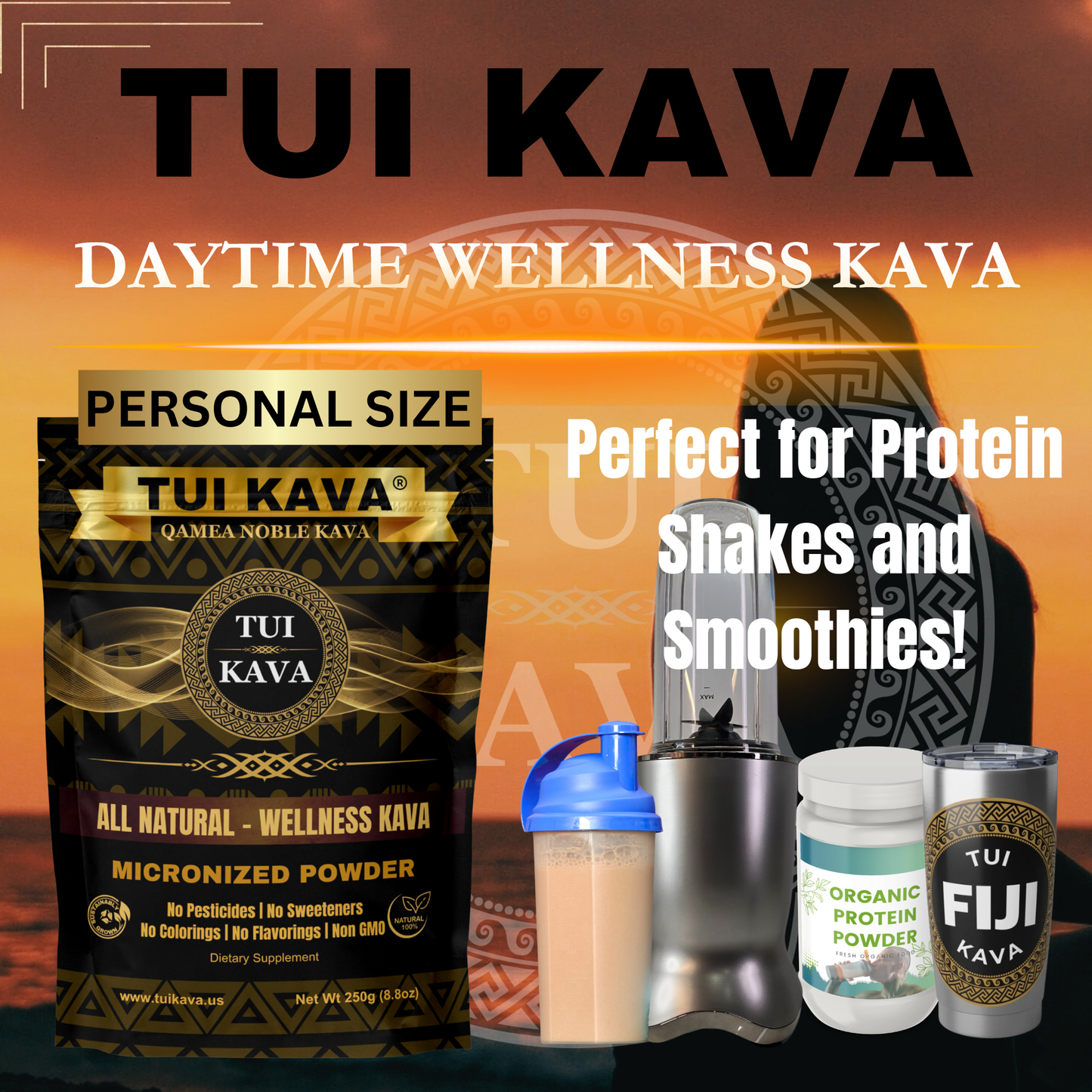 TUI KAVA MICRONIZED WELLNESS KAVA - 250g (8.8 oz) - Individual Size