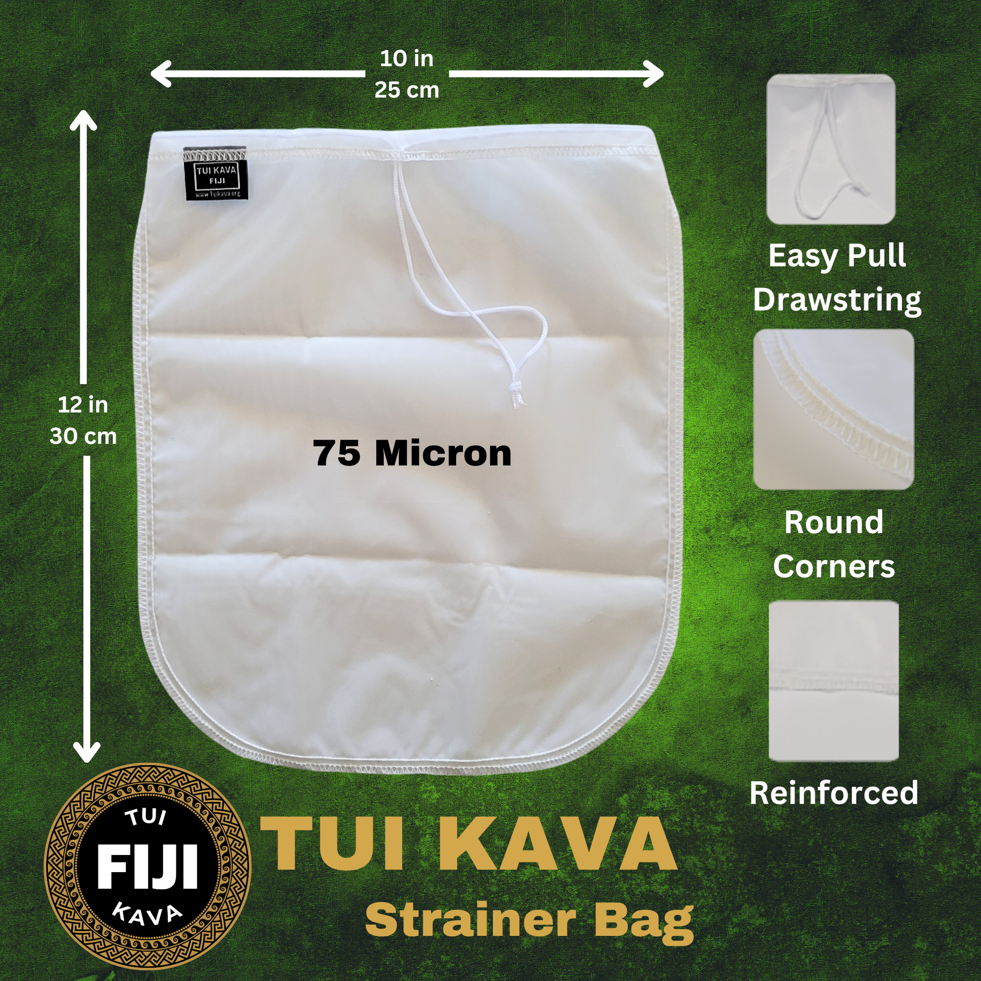 TUI KAVA Strainer Bag (75 Micron) - 10"x12"