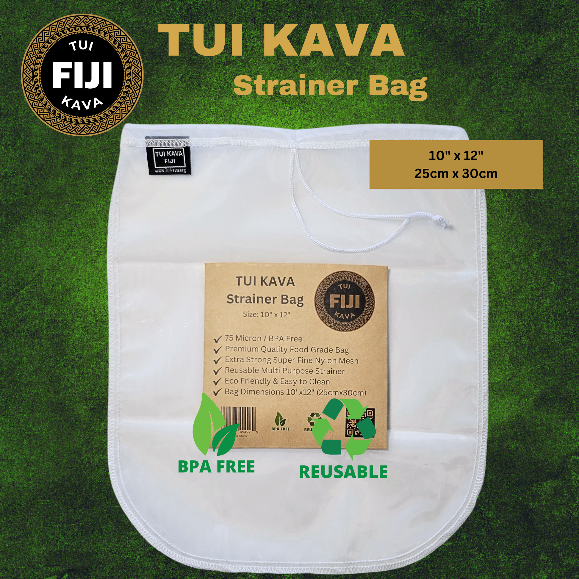 TUI KAVA Strainer Bag (75 Micron) - 10"x12"